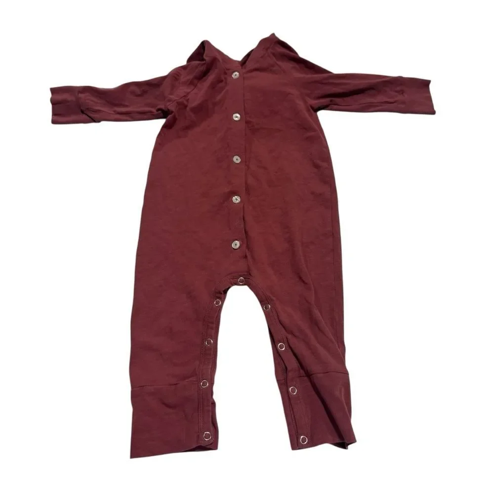 Kate Quinn Little Liam Red Organic Cotton Button Up Body Suit